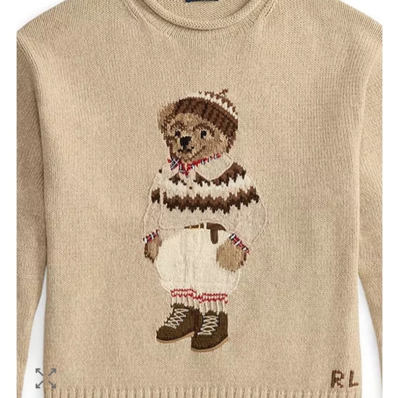 Polo by Ralph Lauren Tan Sweater with Bear Motif - Picture 5 of 6